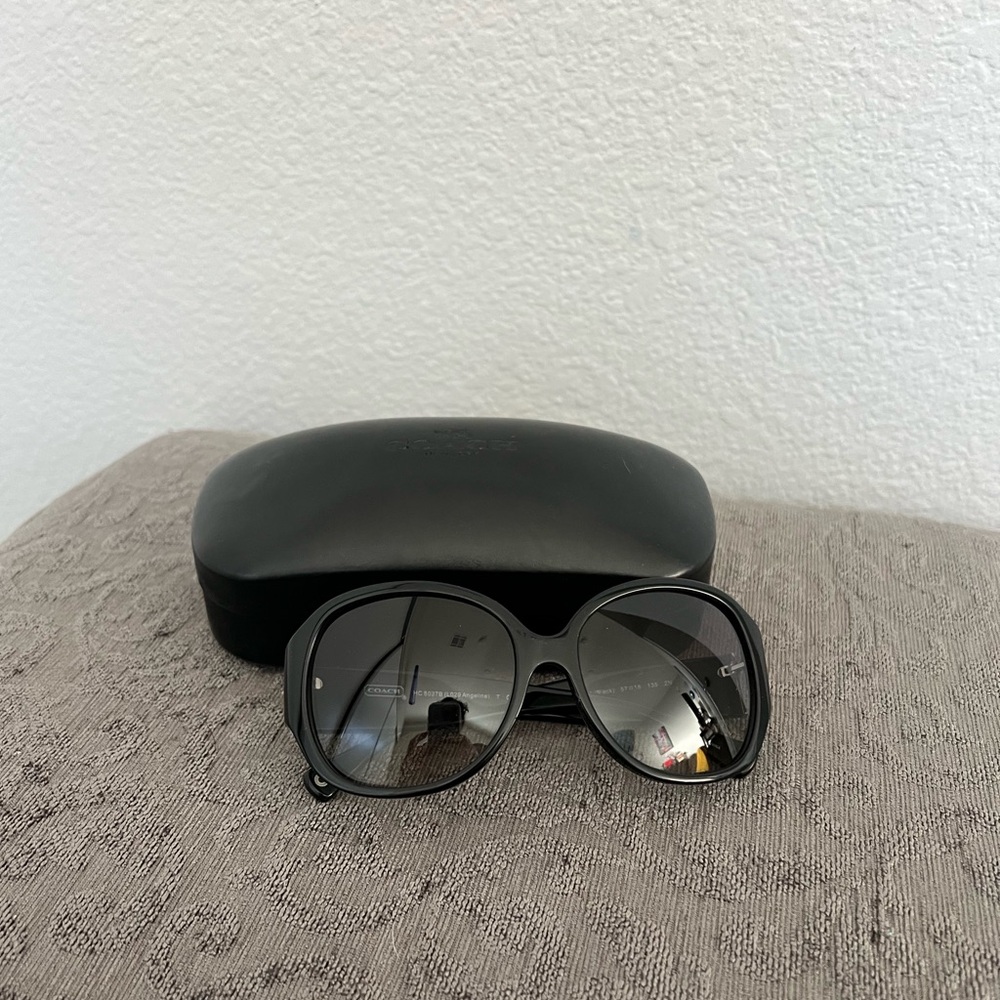 NIB AUTHENTIC COACH SUNGLASSES ANGELINE BLACK WITH CRYSTALS